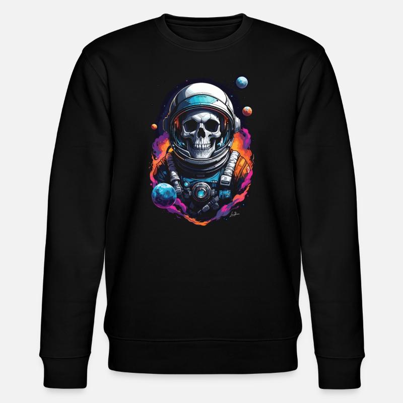 Crâne astronaute univers - Sweat bio CHANGER Stanley/Stella Unisexe - noir