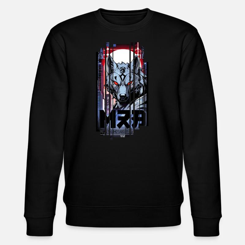 Silver Wolf Cyborg Geometric - Stanley/Stella CHANGER Unisex Organic Sweatshirt - black