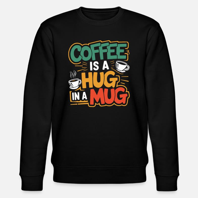 Kaffee Umarmung - Stanley/Stella Unisex Bio-Sweatshirt CHANGER  - Schwarz