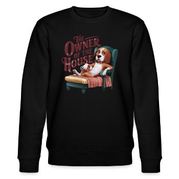 The Owner of the House Relaxation für einen - Stanley/Stella Unisex Bio-Sweatshirt CHANGER  - Schwarz - Vorne - Nik (191cm) & Marisol (170cm)