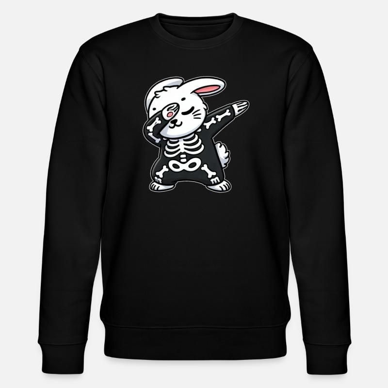 Halloween Rabbit Skeleton Cute Bunny - Stanley/Stella CHANGER Unisex Organic Sweatshirt - black