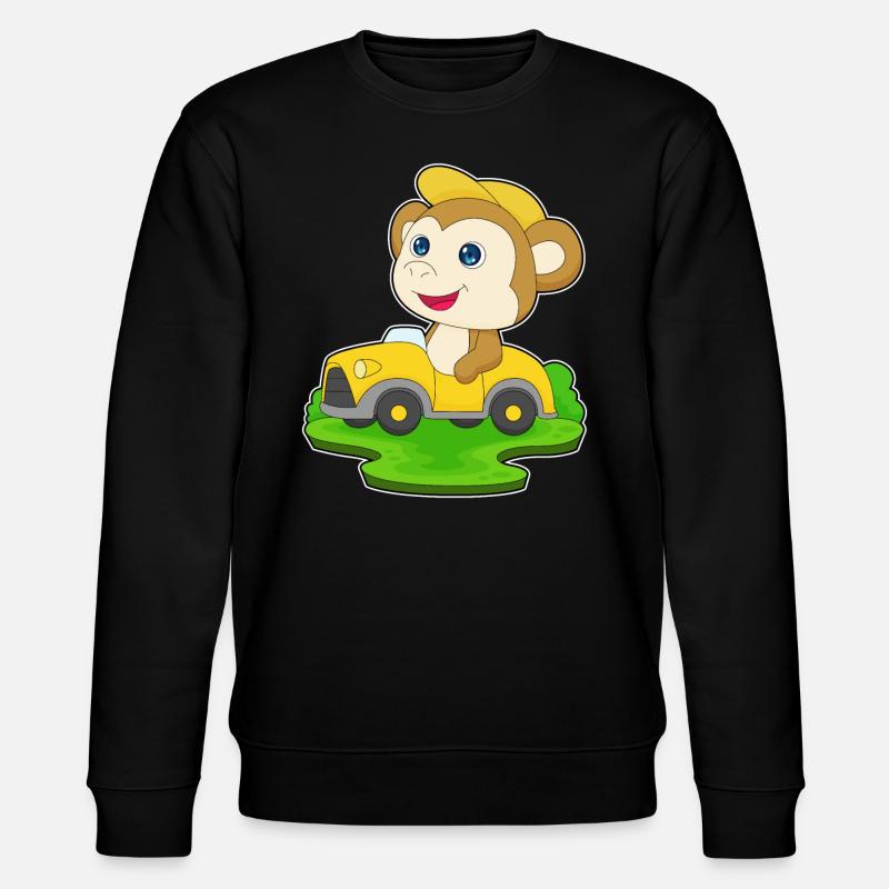 Monkey Car - Stanley/Stella CHANGER Unisex Organic Sweatshirt - black