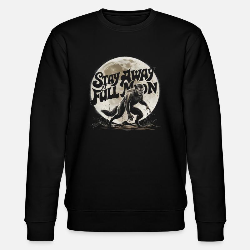 Werwolf Bleib bei Vollmond fern - Stanley/Stella Unisex Bio-Sweatshirt CHANGER - Schwarz