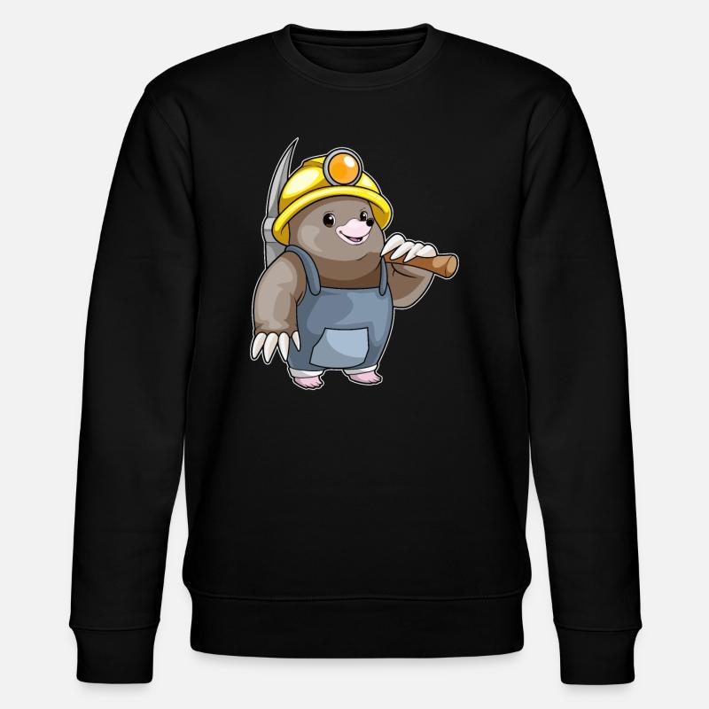 Mole Miner Pickaxe Mining - Stanley/Stella CHANGER Unisex Organic Sweatshirt - black