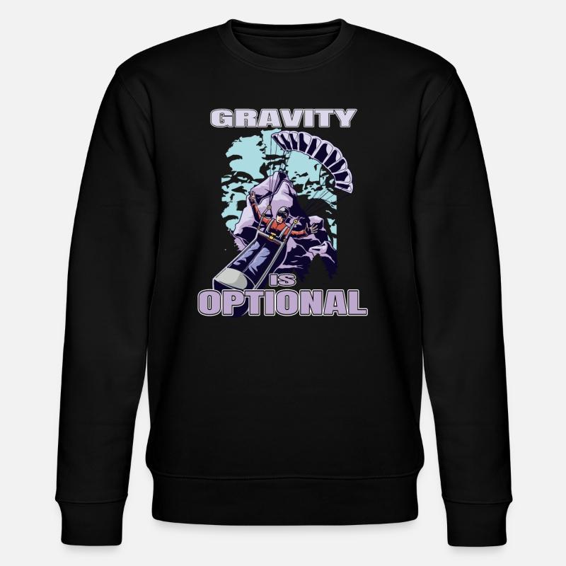 Gravity Is Optional – Paragliding Freedom - Stanley/Stella CHANGER Unisex Organic Sweatshirt - black
