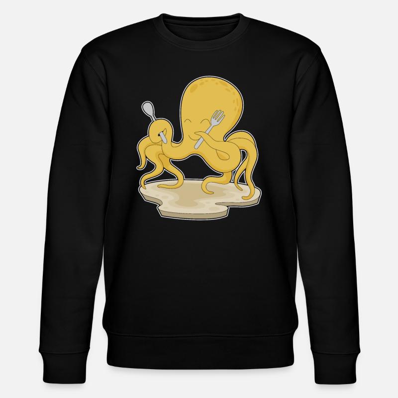 Octopus Spoon Fork - Stanley/Stella CHANGER Unisex Organic Sweatshirt - black