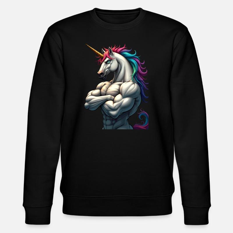 Unicorn Power - Stanley/Stella Unisex Bio-Sweatshirt CHANGER  - Schwarz