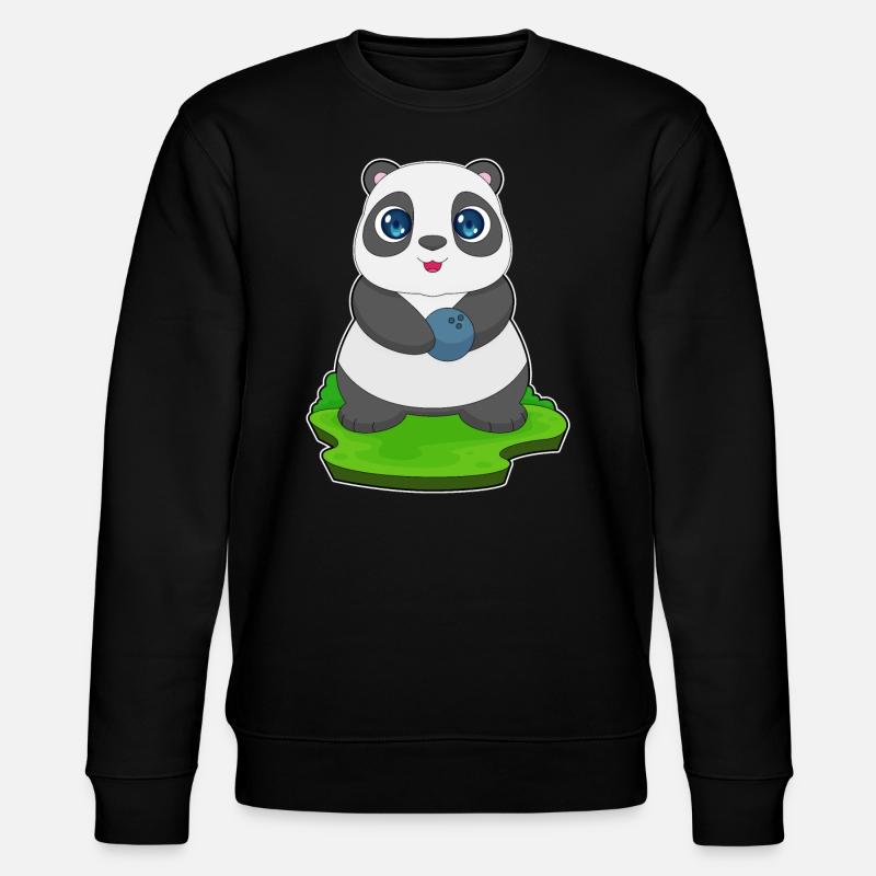 Panda Bowling Bowling Ball - Stanley/Stella CHANGER Unisex Organic Sweatshirt - black