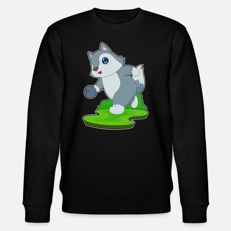 Wolf Bowling Bowling Ball - Stanley/Stella CHANGER Unisex Organic Sweatshirt - black