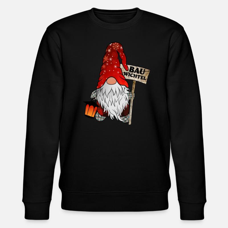 Bau Wichtel – Bauarbeiter Gnome - Stanley/Stella Unisex Bio-Sweatshirt CHANGER  - Schwarz
