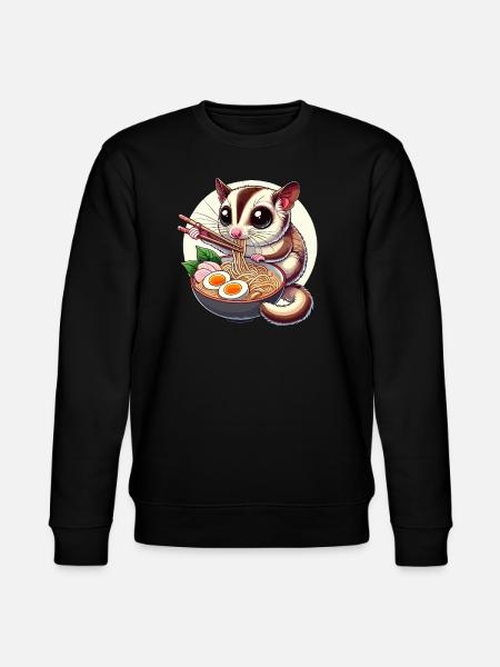 Korthodet Glider, Sugar Glider, Ramen - Stanley/Stella CHANGER økologisk unisex-sweatshirt - svart