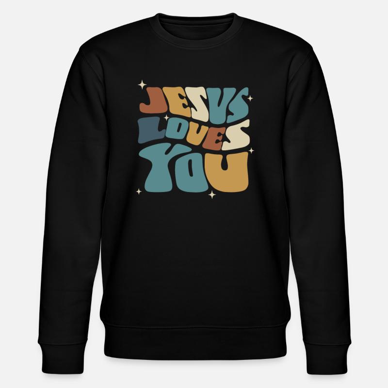 Jésus t’aime Message spirituel - Sweat bio CHANGER Stanley/Stella Unisexe - noir