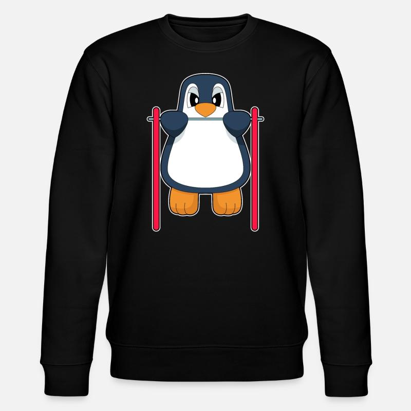 Penguin Bodybuilder Pull-ups - Stanley/Stella CHANGER Unisex Organic Sweatshirt - black