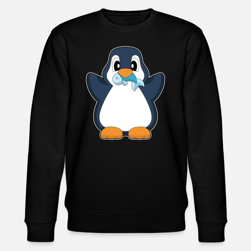 Pinguin Fisch - Stanley/Stella Unisex Bio-Sweatshirt CHANGER  - Schwarz