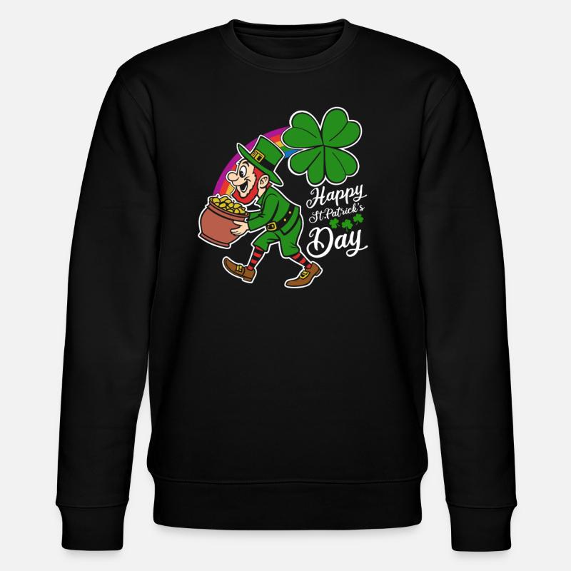 Bonne Saint-Patrick - Trèfle - Leprechaun - Sweat bio CHANGER Stanley/Stella Unisexe - noir