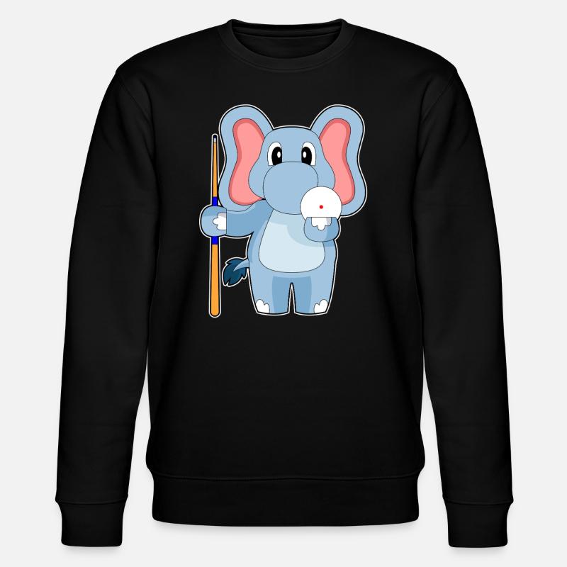 Elephant Billiard Cue - Stanley/Stella CHANGER Unisex Organic Sweatshirt - black