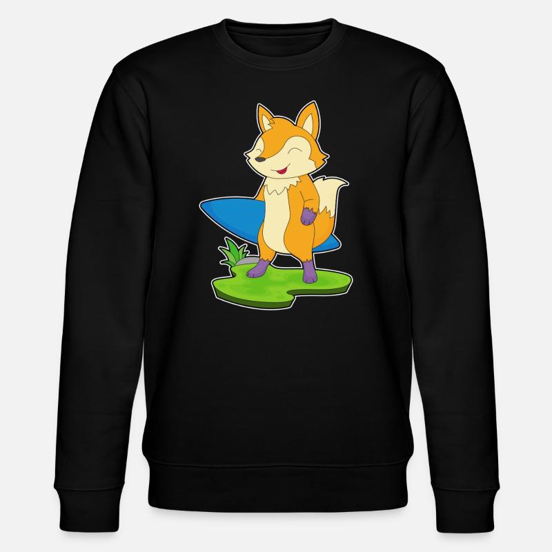 Fuchs Surfer Surfbrett - Stanley/Stella Unisex Bio-Sweatshirt CHANGER  - Schwarz
