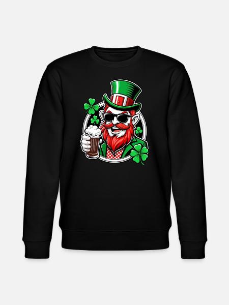 Leprechaun & Beer - Saint-Patrick - Irlande - Sweat bio CHANGER Stanley/Stella Unisexe - noir