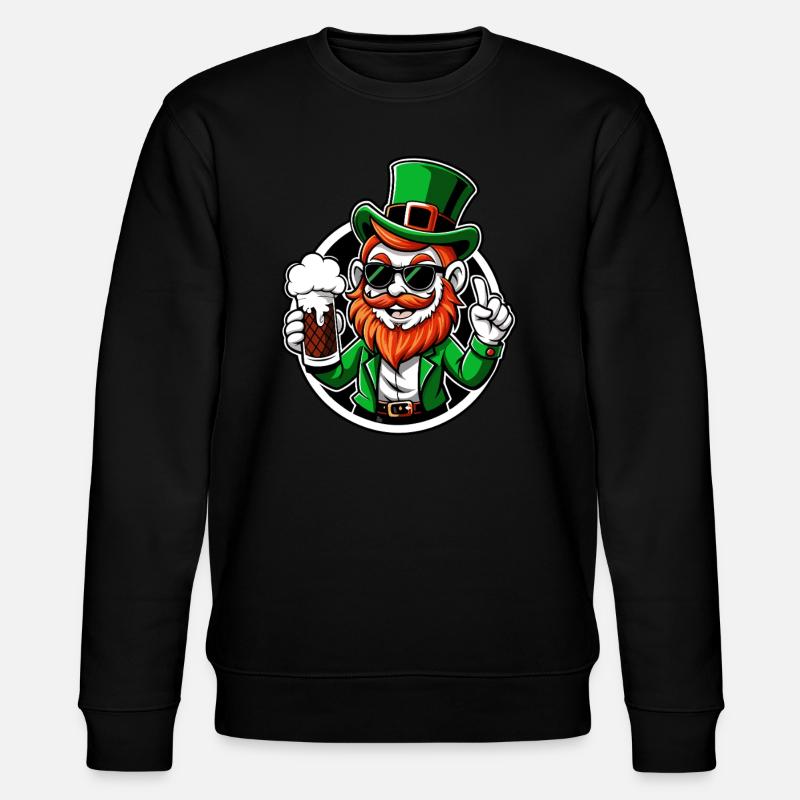 Leprechaun & Beer - Saint-Patrick - Irlande - Sweat bio CHANGER Stanley/Stella Unisexe - noir