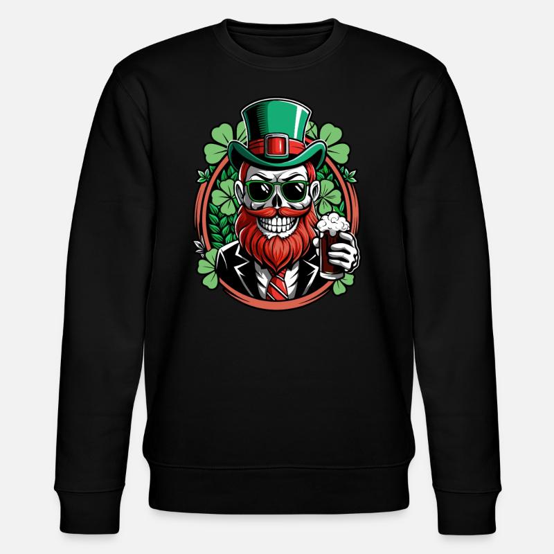 Crâne de lutin - Saint-Patrick - Irlande - Sweat bio CHANGER Stanley/Stella Unisexe - noir