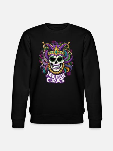 Mardi Gras - Carnival - Skull - Gift - Stanley/Stella CHANGER Unisex Organic Sweatshirt - black
