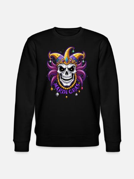 Mardi Gras - Carnival - Skull - Gift - Stanley/Stella CHANGER Unisex Organic Sweatshirt - black