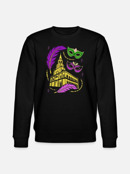 Mardi Gras - Carnival - Mask - Gift - Stanley/Stella CHANGER Unisex Organic Sweatshirt - black