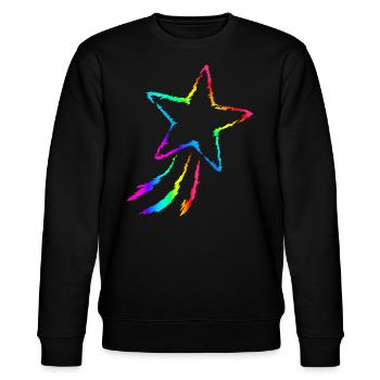 Shooting star - Stanley/Stella CHANGER Unisex Organic Sweatshirt - black - Front - Nik (191cm) & Marisol (170cm)
