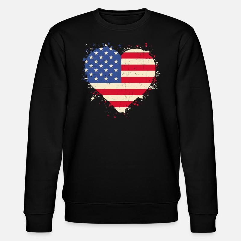 Veteran Herz USA - Stanley/Stella Unisex Bio-Sweatshirt CHANGER  - Schwarz