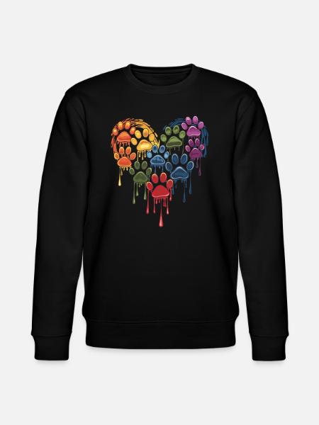 Colorful Paws Heart for Dog Owners - Stanley/Stella CHANGER Unisex Organic Sweatshirt - black