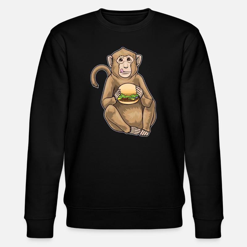 Monkey Cheeseburger - Stanley/Stella CHANGER Unisex Organic Sweatshirt - black