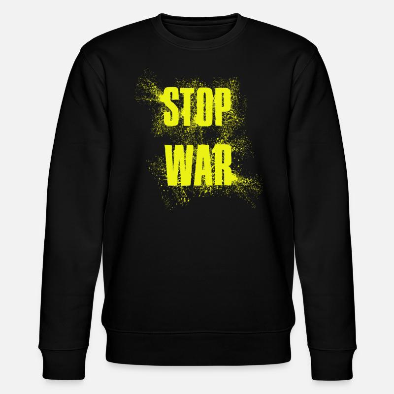 STOP WAR – NO WAR - PEACE - Stanley/Stella Unisex Bio-Sweatshirt CHANGER - Schwarz