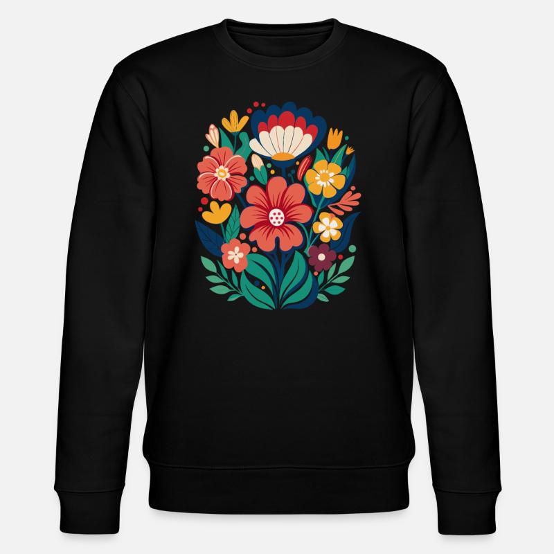 Blumen - Frühling - Sommer - Blüten - Stanley/Stella Unisex Bio-Sweatshirt CHANGER  - Schwarz
