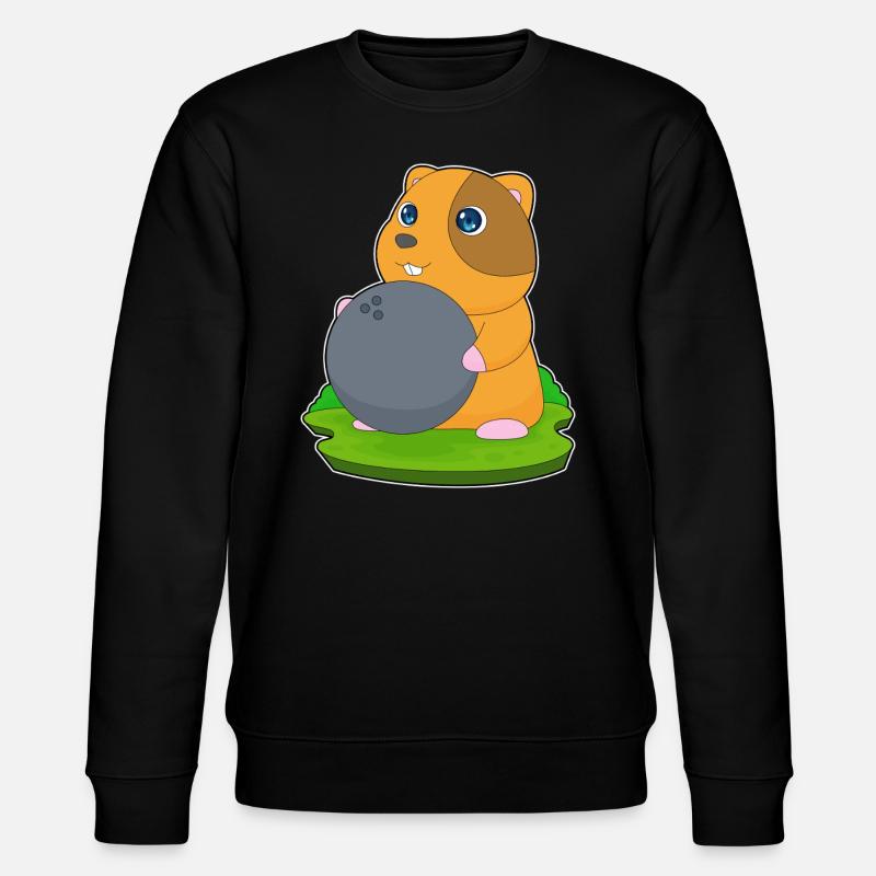 Hamster Bowling Bowling Ball - Stanley/Stella CHANGER Unisex Organic Sweatshirt - black