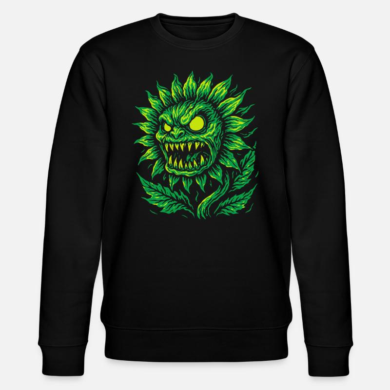 Dämonische Sonnenblume im Neonstil - Stanley/Stella Unisex Bio-Sweatshirt CHANGER  - Schwarz
