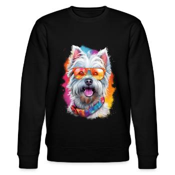 T-Shirt mit Westie-Hund - Stanley/Stella Unisex Bio-Sweatshirt CHANGER  - Schwarz - Vorne - Nik (191cm) & Marisol (170cm)