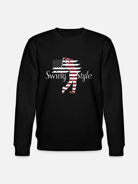 Swing Style Golf Golfing USA - Stanley/Stella CHANGER Unisex Organic Sweatshirt - black