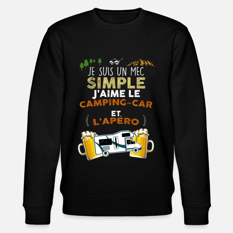 Mec simple et son camping-car, humour camping-car - Sweat bio CHANGER Stanley/Stella Unisexe - noir