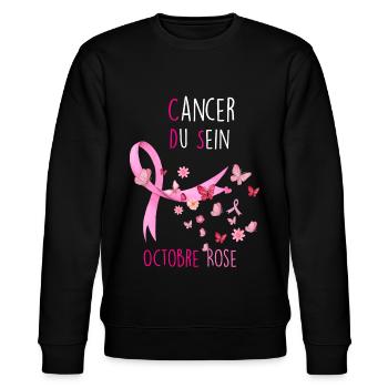 Octobre rose cancer du sein Cadeau femme - Sweat bio CHANGER Stanley/Stella Unisexe - noir - Devant - Nik (191cm) & Marisol (170cm)
