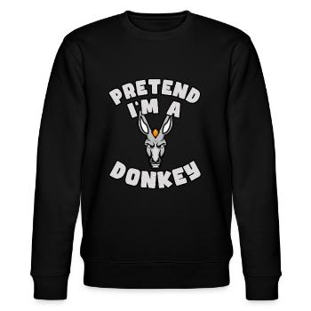 Pretend I'm a Donkey – Einfaches Esel-Kostüm - Stanley/Stella Unisex Bio-Sweatshirt CHANGER  - Schwarz - Vorne - Nik (191cm) & Marisol (170cm)