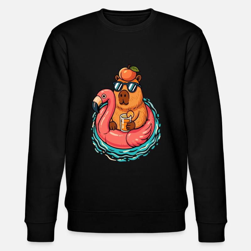 Capybarra pêche d'été - Sweat bio CHANGER Stanley/Stella Unisexe - noir