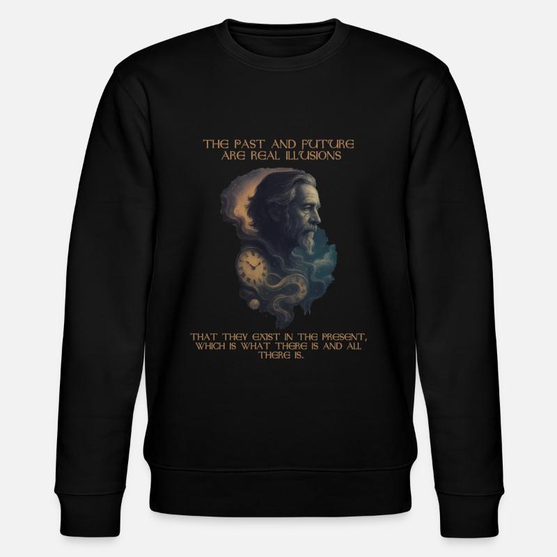 Alan Watts Zeit Zitat Kunst - Stanley/Stella Unisex Bio-Sweatshirt CHANGER  - Schwarz