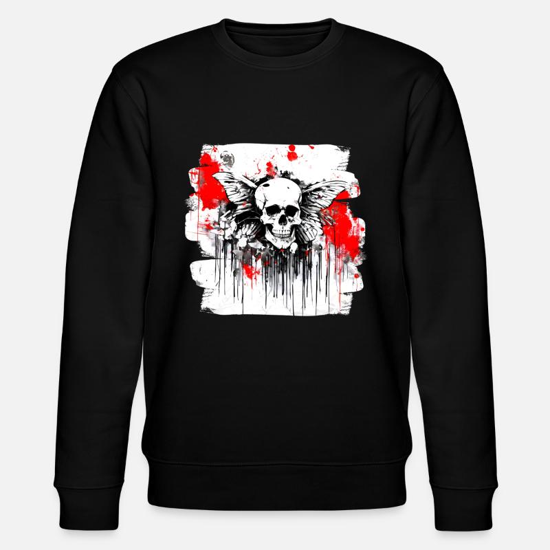 crâne éclaboussure trash polka tattoo - Sweat bio CHANGER Stanley/Stella Unisexe - noir