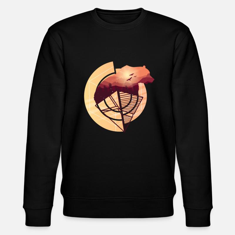 Bear wilderness nature - Stanley/Stella CHANGER Unisex Organic Sweatshirt - black