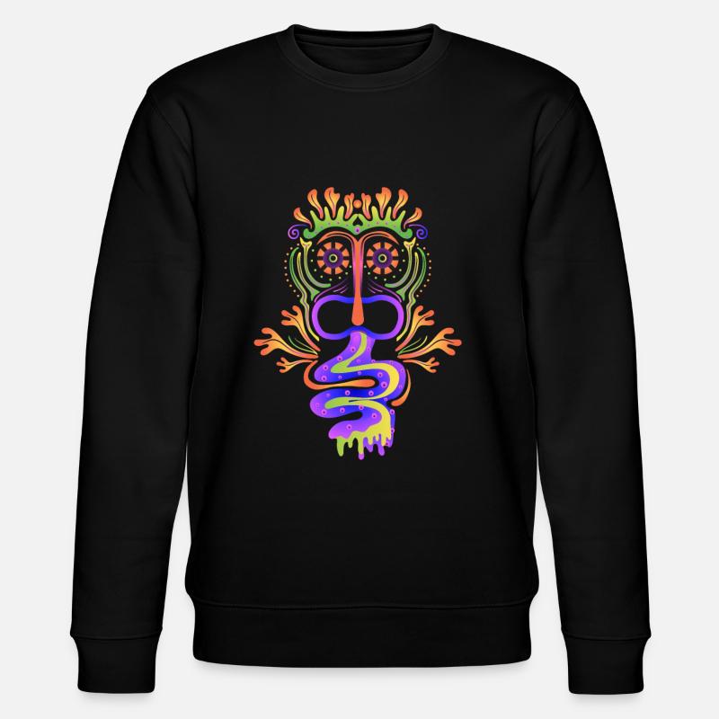 Goa Neon Psytrance Mandala - Stanley/Stella Unisex Bio-Sweatshirt CHANGER  - Schwarz