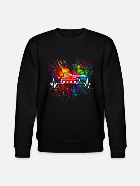 Panzer Herzschlag - Stanley/Stella Unisex Bio-Sweatshirt CHANGER  - Schwarz