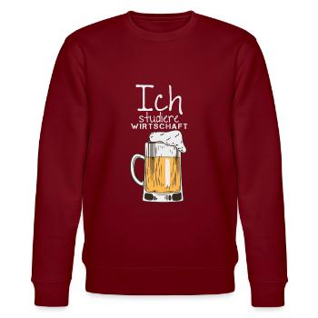 BWL Student Wirtschaft Bier Saufen - Stanley/Stella Unisex Bio-Sweatshirt CHANGER  - Burgunderrot - Vorne - Nik (191cm) & Marisol (170cm)