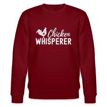 chicken - Stanley/Stella CHANGER Unisex Organic Sweatshirt - burgundy - Front - Nik (191cm) & Marisol (170cm)