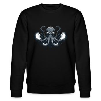 Cthulhu Lord and Savior Monster Horror T-Shirt - Stanley/Stella Unisex Bio-Sweatshirt CHANGER  - Schwarz - Vorne - Nik (191cm) & Marisol (170cm)