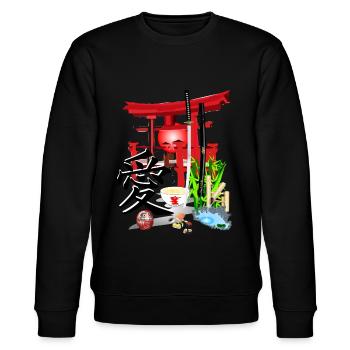 Japan - Stanley/Stella Unisex Bio-Sweatshirt CHANGER  - Schwarz - Vorne - Nik (191cm) & Marisol (170cm)